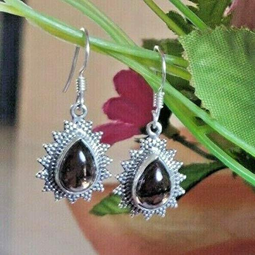 925 Sterling Silver Earring Smoky Quartz Dangle Jewelry New year for Girls