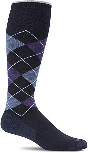 Sockwell Men s Argyle Moderate Graduated Compression Sock  Navy - M L