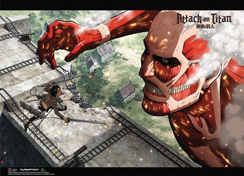 Attack on Titan Wall Scroll New Eren Vs Colossal Titan Wall Art ge60227 Attack on Titan Wall Scroll New Eren Vs Colossal Titan Wall Art ge60227