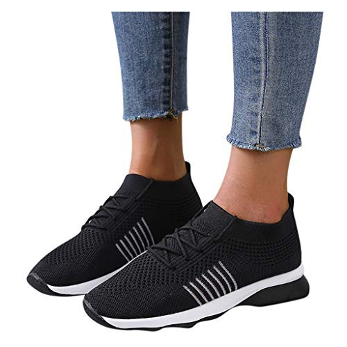 AODONG Walking Shoes for Women  Sneakers Tennis Running Athletic Slip On Mesh Sport Shoes Comfortable Lightweight Breathable Black