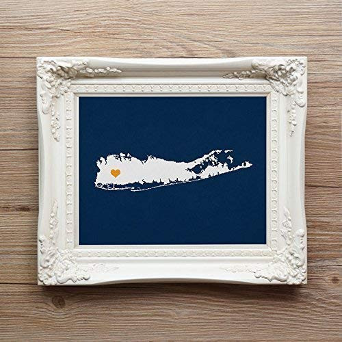 Long Island New York or ANY STATE Customized Map Art Print Wall Decor - choose your custom color and location