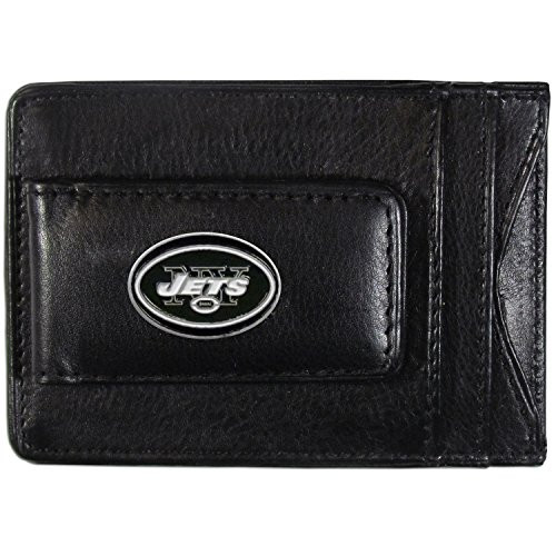NFL New York Jets Leather Money Clip Cardholder