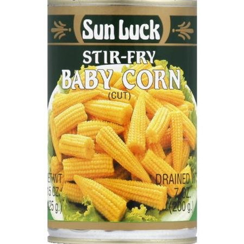 Sun Luck Stir Fry Cut Baby Corn  15 oz  Pack of 6