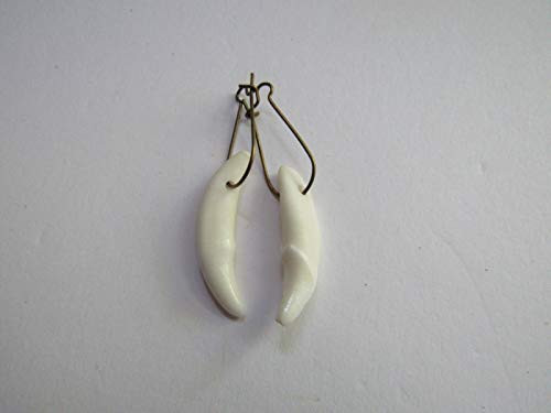 Coyote Teeth Earrings Dangle Animal Bone Jewelry Bone Earrings E98 Coyote Teeth Earrings Dangle Animal Bone Jewelry Bone Earrings E98