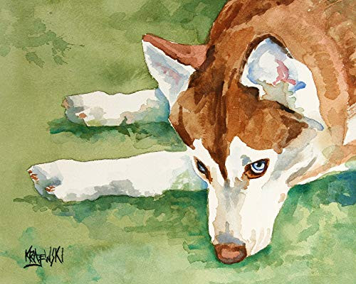 Siberian Husky Art Print   Husky Gifts   From Original Painting by Ron Krajewski   Hand Signed Artwork in 8x10 and 11x14 Sizes