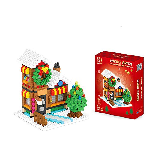 JIAIN Christmas Theme Toy Building Blocks DIY Small Particle Assembly Building Block Kids Puzzle Assembly Construction Toy Creative Early Education Building Blocks Model Set Gifts for Boys Girls