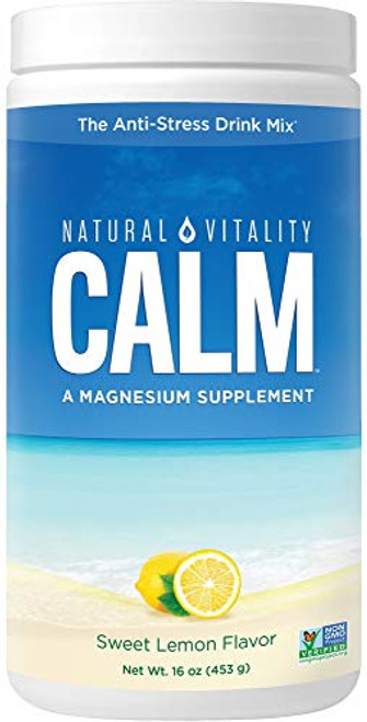 Natural Vitality Calm  Magnesium Citrate Supplement Powder  Anti-Stress Drink Mix  Lemon - 16 ounce  Package May Vary