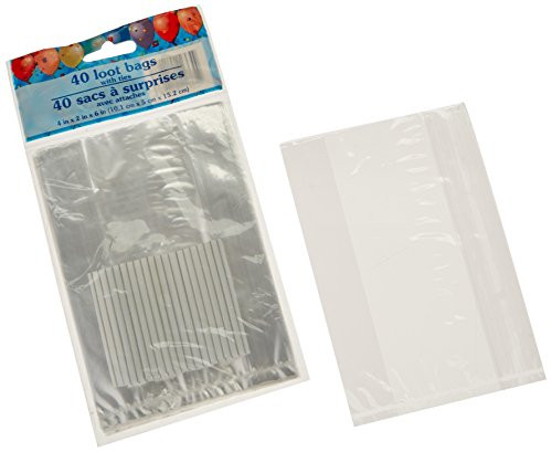 40 Clear Cellophane Loot / Treat / Goodie / Candy Bags with Ties