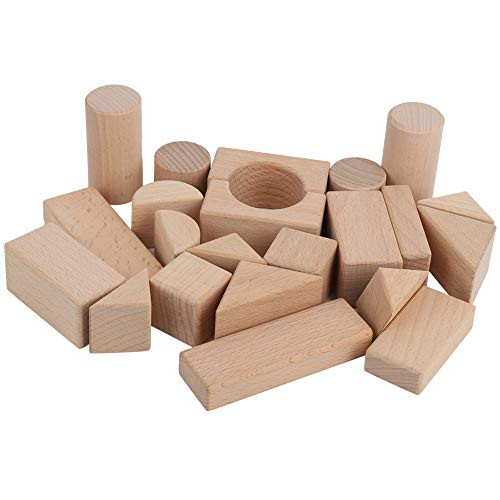 Children Building Blocks  Help Stimulate Imagination Wood Building Blocks  for Kids Parents 22 Wooden Box Log Blocks