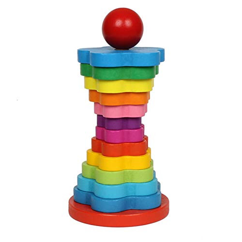 juman Building Blocks Game 14-Tier Wooden Rainbow Stack Building Blocks Toys Durable DIY Stacking Toddler Educational Toys for Kids juman Building Blocks Game 14-Tier Wooden Rainbow Stack Building Blocks Toys Durable DIY Stacking Toddler Educational Toys for Kids