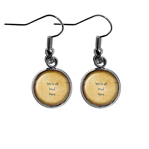 Alice in Wonderland We re all Mad Here Surgical Steel Earrings Alice in Wonderland We re all Mad Here Surgical Steel Earrings