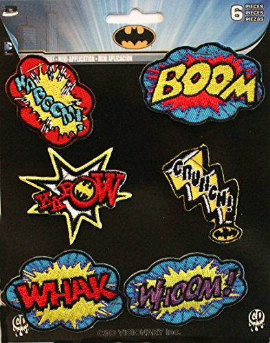 Application DC Comics Batman Action Bursts 6 Pat Ch Set Novelty, 2"