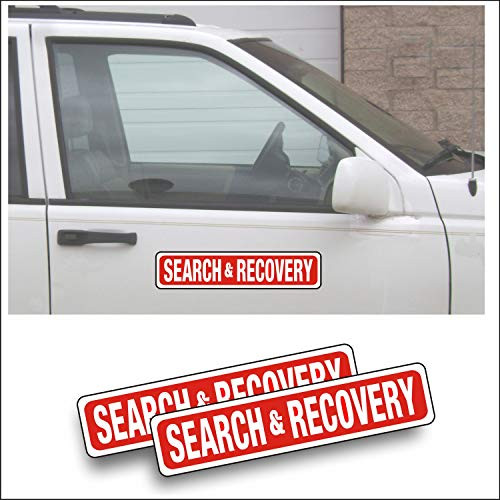 Magnet Magnetic Sign - Search  and  Recovery for Emergency  Responder Car and Truck Or Vehicle - 3 x 14 inch Block Sold as Pair  Be Sure Surface is Steel
