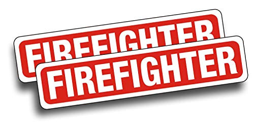 Magnet Magnetic Sign - Firefighter for Emergency  Fireman  First Responder  Volunteer Car Truck Or Vehicle - 3 x 14 inch Block Sold as Pair  Be Sure Surface is Steel