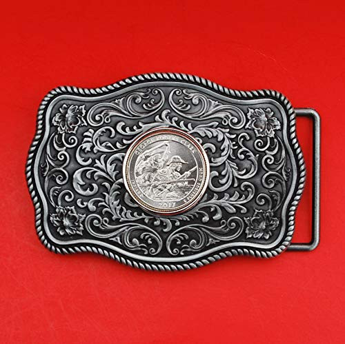 US 2017 Indiana George Rogers Clark National Historical Park Quarter BU Uncirculated Coin Silver Tone Belt Buckle NEW - America the Beautiful US 2017 Indiana George Rogers Clark National Historical Park Quarter BU Uncirculated Coin Silver Tone Belt Buckle NEW - America the Beautiful