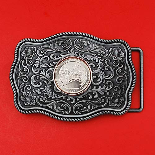 US 2011 Oklahoma Chickasaw National Recreation Area Quarter BU Uncirculated Coin Silver Tone Belt Buckle NEW - America the Beautiful US 2011 Oklahoma Chickasaw National Recreation Area Quarter BU Uncirculated Coin Silver Tone Belt Buckle NEW - America the Beautiful