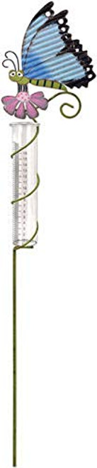 Sunset Vista 93376 Butterfly Rain Gauge  35 inches High  Multicolor