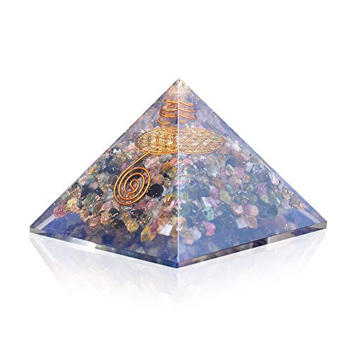 Orgone Pyramid-Multi Tourmaline Orgone Energy Generator-Flower of Life Healing Crystals Pyramid for Balancing Chakra- Stress-EMF Protection Orgone Pyramid-Multi Tourmaline Orgone Energy Generator-Flower of Life Healing Crystals Pyramid for Balancing Chakra- Stress-EMF Protection