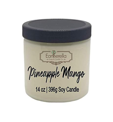 PINEAPPLE MANGO Natural Soy Wax 14 oz. Jar Candle  90 plus hours VEGAN
