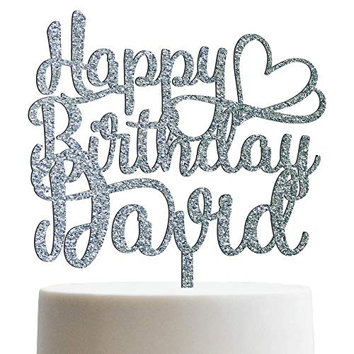 Happy Birthday Heart Personalized Name Birthday Cake Topper Customized Birthday Cake Topper With Name   Glitter Cake Toppers