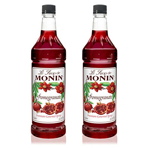 Monin - Pomegranate Syrup Tart and Sweet Great for Cocktails and Teas Gluten-Free Vegan Non-GMO 1 Liter 2-Pack Monin - Pomegranate Syrup Tart and Sweet Great for Cocktails and Teas Gluten-Free Vegan Non-GMO 1 Liter 2-Pack