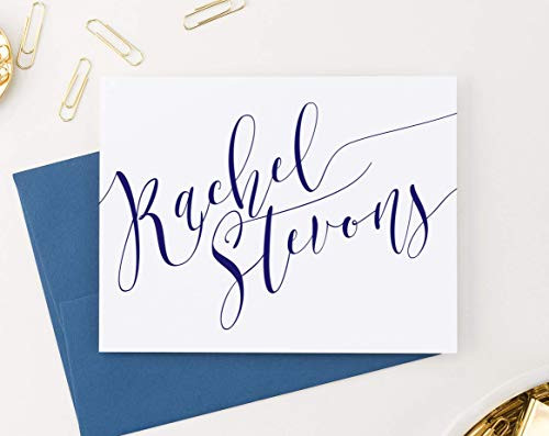 Script Personalized Stationary for Women  FOLDED NOTE CARDS  Personalized Note Cards for Women  Elegant Personalized Stationery Set with Envelopes  Your Choice of Colors and Quantity