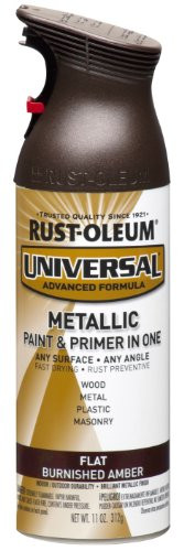 Rust-Oleum 271472 Universal All Surface Spray Paint, 11 oz, Flat Metallic Burnished Amber