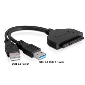CY USB 3.0 to SATA 22Pin 2.5 Hard disk driver Adapter With extral USB Power cable