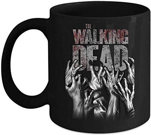The Walking Dead Mug  Hands Blood Splatter The Walking Dead Cup  coffee Mug 15 Oz - Black  Mug With Handle  Insulated Ceramic Reusable Coffee Cup  Coffee Travel Mug