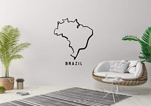 Wall Vinyl Sticker Brazil Map Outline Travel Country Geographic Mural Decal Art Decor LP1223