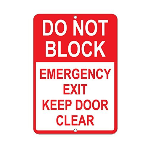 Dont Block Emergency Exit Keep Door Clear Parking Sign Aluminum Metal Sign 8x12 inch