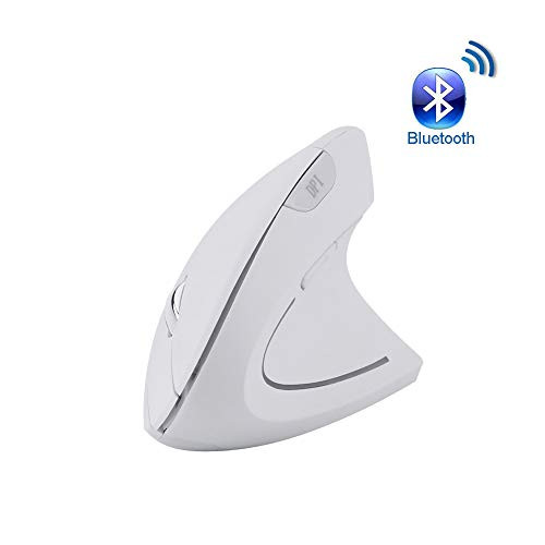 Vertical Mouse Bluetooth,Attoe Wireless Bluetooth Vertical Mouse Ergonomic with 3 Adjustable DPI 800/1200/ 1600, 6 Buttons,Compatible with PC, Desktop, Laptop, Mac (White)