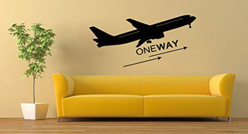 Wall Vinyl Sticker Plane One Way Travel Airplane Flight Car Mural Decal Art Decor LP2758
