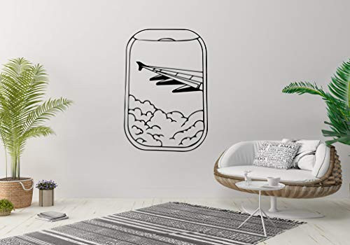 Wall Vinyl Sticker Plane Window Clouds Travel Fight Mural Decal Art Decor LP1796