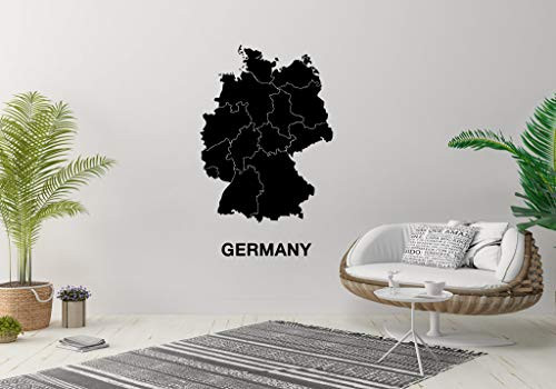 Wall Vinyl Sticker Germany Map Outline Travel Country Geographic Mural Decal Art Decor LP1207
