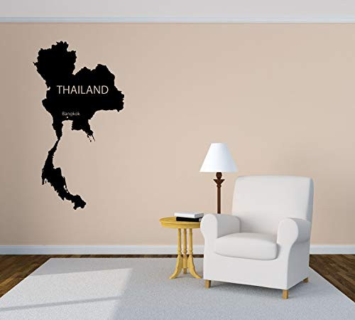 Wall Vinyl Sticker Thailand Bangkok Map Silhouette Travel Capital Mural Decal Art Decor LP2267 Wall Vinyl Sticker Thailand Bangkok Map Silhouette Travel Capital Mural Decal Art Decor LP2267
