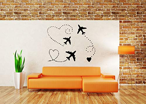 Wall Sticker Love Travel Plane Heart Romantic Valentine s Day Vinyl Mural Decal Art Decor EH2739 Wall Sticker Love Travel Plane Heart Romantic Valentine s Day Vinyl Mural Decal Art Decor EH2739