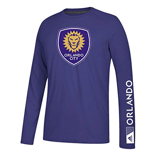 adidas Orlando City SC MLS Men s Purple Keeper Climalite Ultimate Tee Long Sleeve T-Shirt  Medium