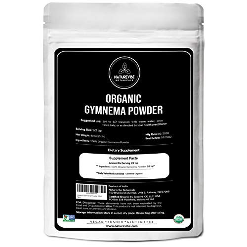Naturevibe Botanicals Gymnema Powder  5lbs   Gymnema sylvestre   Non-GMO and Gluten Free   Herbal Supplement   Supports Immunity System  80 Ounces