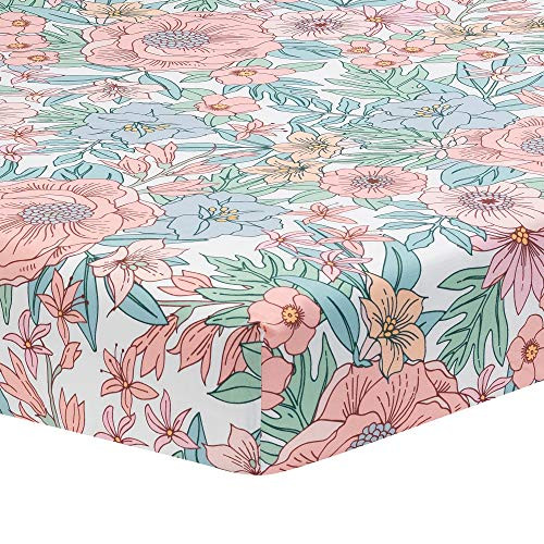 Lambs and Ivy Giraffe and a Half 100 percent Cotton Floral Fitted Crib Sheet Lambs and Ivy Giraffe and a Half 100 percent Cotton Floral Fitted Crib Sheet
