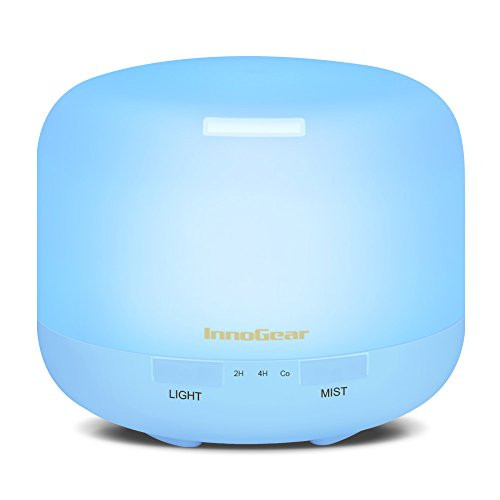 InnoGear 300ml Aromatherapy Essential Oil Diffuser Cool Mist Humidifier Waterless Auto Shut-off with 3 Timers and 7 LED Color Changing Lights