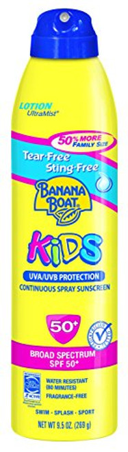 Banana Boat Sunscreen Ultra Mist Kids Tear-Free Sting-Free Broad Spectrum Sun Care Sunscreen Lotion - SPF 50  9.5 Ounce