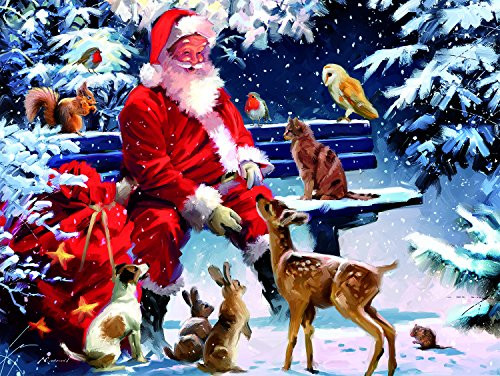 Ceaco Tis The Season Santa s Furry Friends Jigsaw Puzzle  550 Pieces