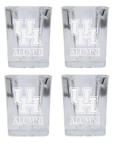 University of Houston Alumni 2 Ounce Square Shot Glass laser etched logo Design 4-Pack