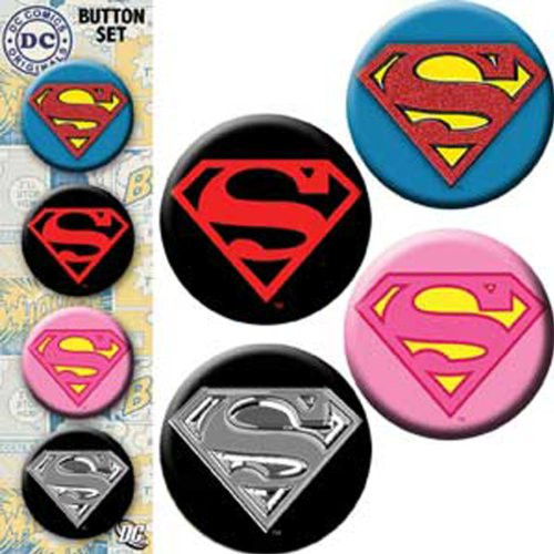 Licenses Products DC Comics Originals Superman Assorted Artworks 1.25" Button Set, 4-Piece