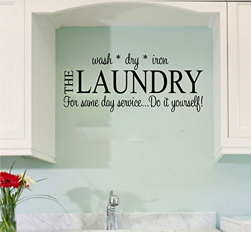 Laundry Wash Dry Iron Vinyl Wall Words Decal Sticker Graphic Laundry Wash Dry Iron Vinyl Wall Words Decal Sticker Graphic