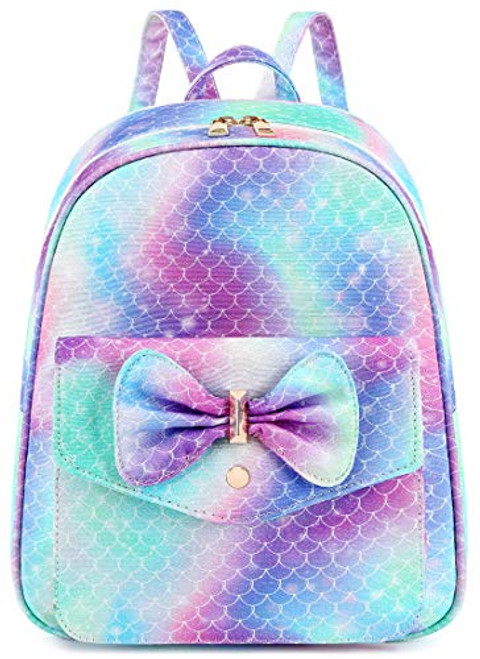 Mini Backpack Purse Women Girls Small Backpack for Kids Teens School Work Travel  Meraid Purple Green