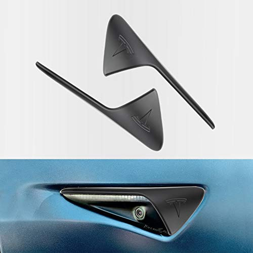 ROCCS Tesla Model 3 Y X S Turn Signal Cover ABS Plastic Side Markers Side Camera Mirror Indicator Cover  Matte Black Cap  2PCS