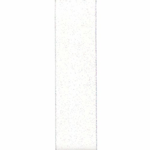 Offray Wired Edge Quest Craft Ribbon, 2 1/2-Inch x 9-Feet, White