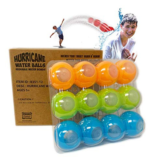 Prime Time Toys 12-Pack Hurricane Reusable Water Balls - Reusable Water Bombs  Balloons